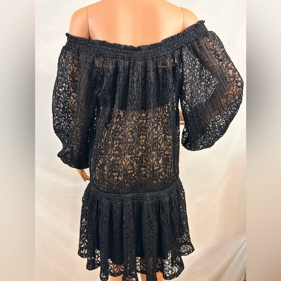 Free People Black Carina Meadow Lace Mini Dress Matching Lace Bandeau Small NWOT - Picture 8 of 9